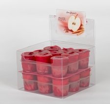 Clear plastic counter point of purchase display doubles as shipping carton