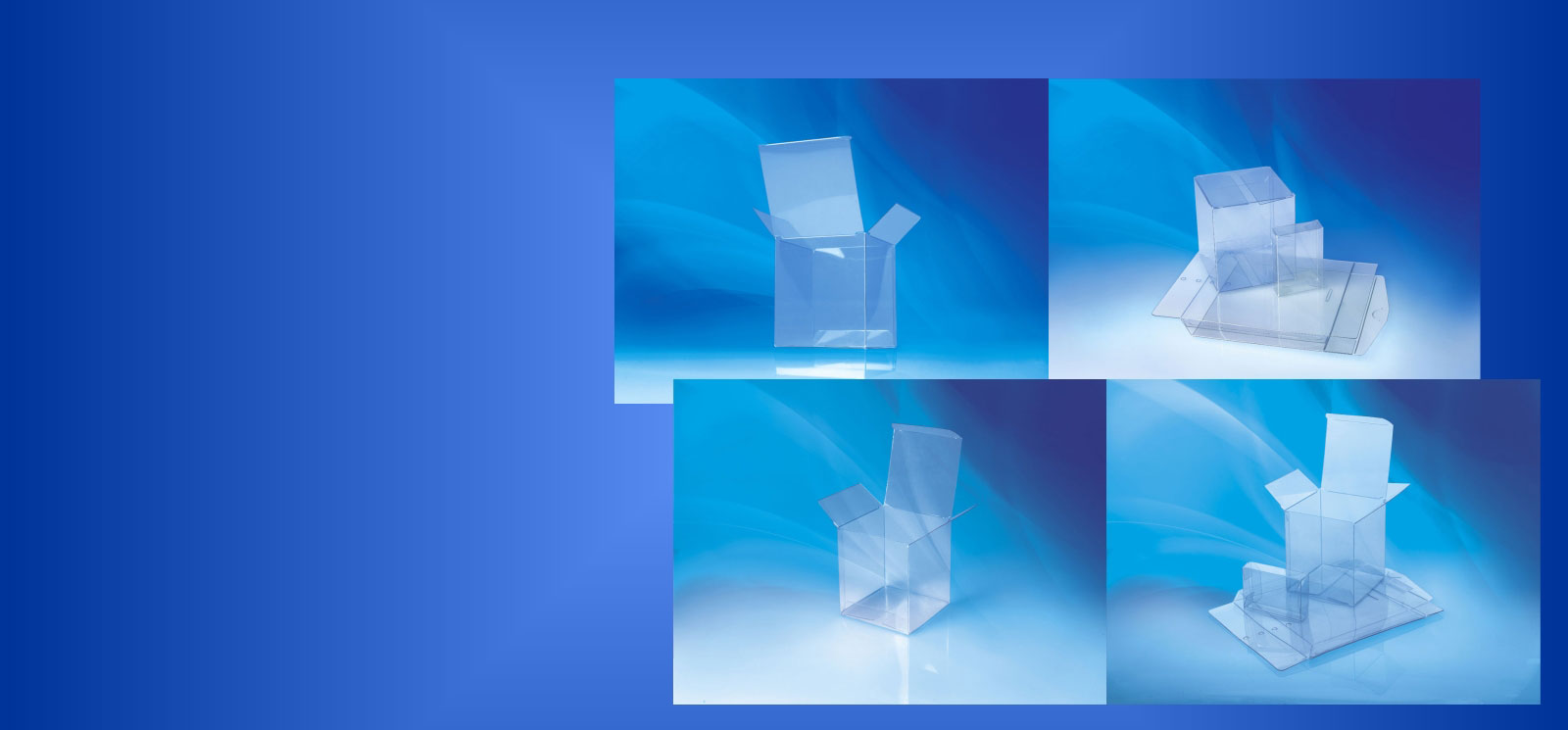 Clearpak transparent plastic folding boxes cartons  