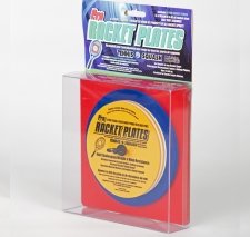 transparent sporting good packaging with printed paperboard card