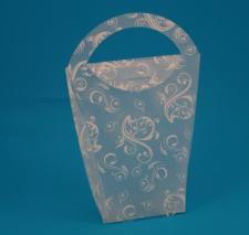 frosted transparent retail bag package with handle
