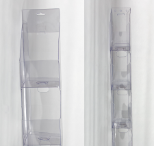 hanging literature holder clear plastic transparent plastic wall or shelf product hanger
