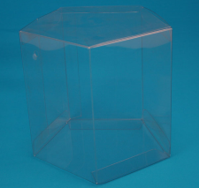 hexagon shaped clear plastic retail box