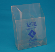 printed clear literature stand