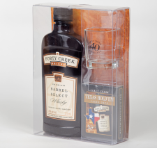 liquor display package thermoform printed insert combo pack