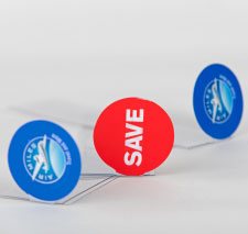 airmiles attention grabbers clear plastic printed shelf flags custom pvc shelf flags, cards, strips, clips