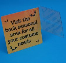 creative folded shelf flag costume store get creative with shelf flags, talkers and plastic edge markers