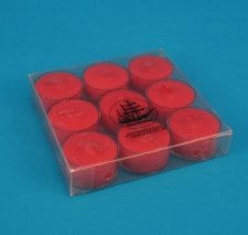 transparent candle retail package with fragrance holes printed