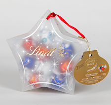 holiday star semi-transparent custom shaped and decorated package